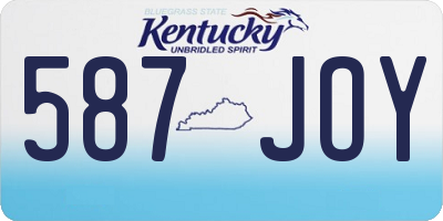 KY license plate 587JOY