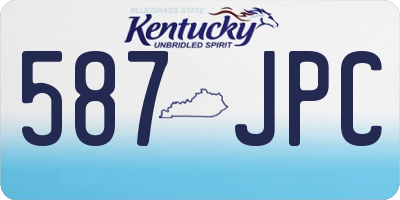 KY license plate 587JPC