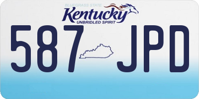 KY license plate 587JPD