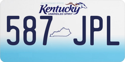 KY license plate 587JPL