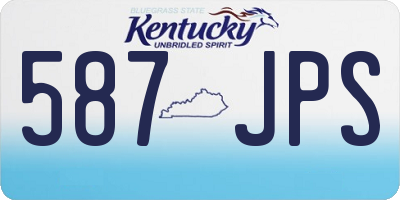 KY license plate 587JPS