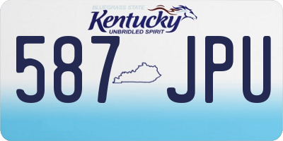 KY license plate 587JPU