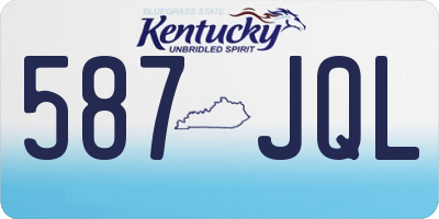 KY license plate 587JQL