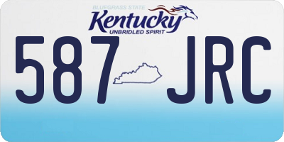 KY license plate 587JRC