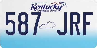 KY license plate 587JRF