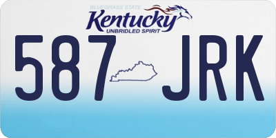 KY license plate 587JRK