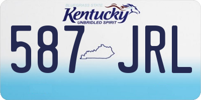 KY license plate 587JRL