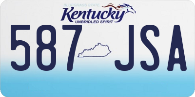 KY license plate 587JSA
