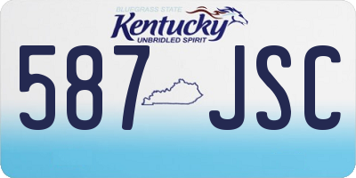 KY license plate 587JSC