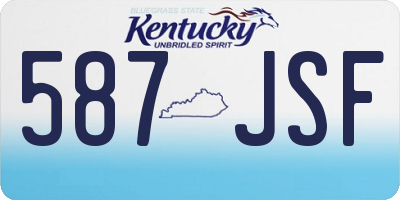 KY license plate 587JSF