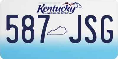 KY license plate 587JSG