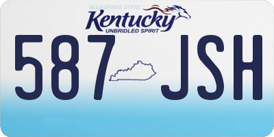 KY license plate 587JSH