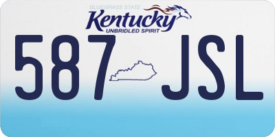 KY license plate 587JSL
