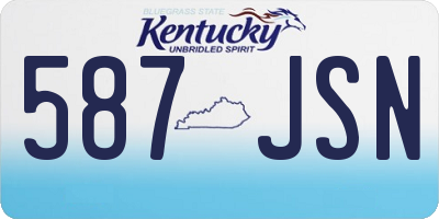 KY license plate 587JSN