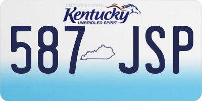 KY license plate 587JSP