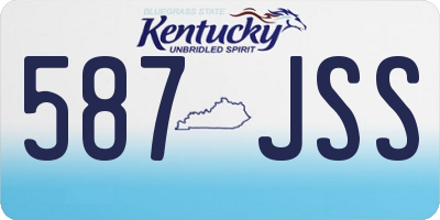 KY license plate 587JSS