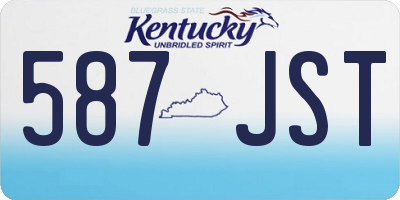 KY license plate 587JST