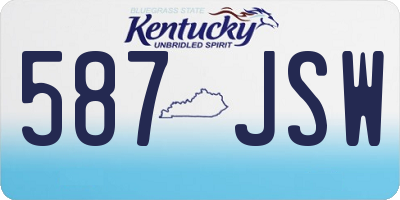 KY license plate 587JSW