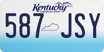 KY license plate 587JSY