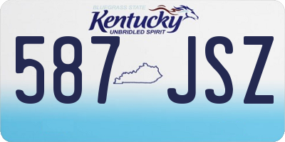 KY license plate 587JSZ