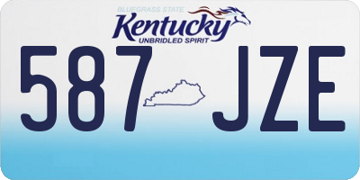 KY license plate 587JZE