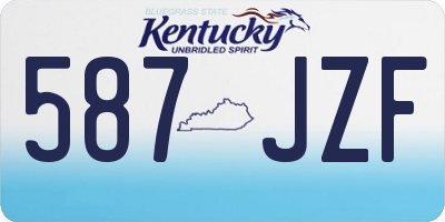 KY license plate 587JZF