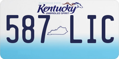 KY license plate 587LIC