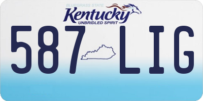 KY license plate 587LIG