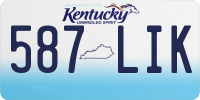 KY license plate 587LIK