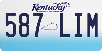 KY license plate 587LIM
