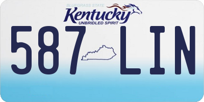 KY license plate 587LIN