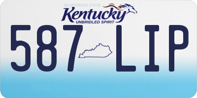 KY license plate 587LIP