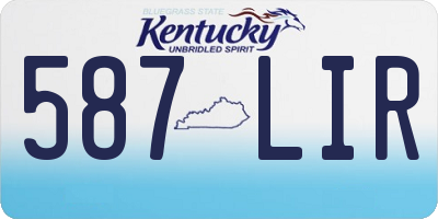 KY license plate 587LIR