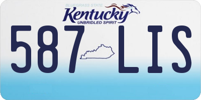 KY license plate 587LIS