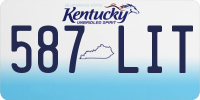 KY license plate 587LIT