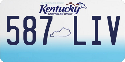 KY license plate 587LIV