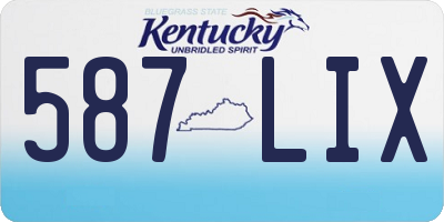 KY license plate 587LIX