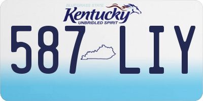 KY license plate 587LIY