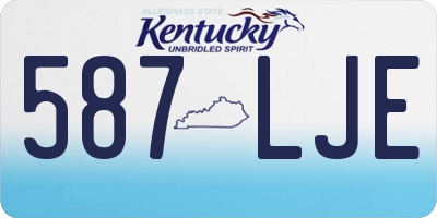 KY license plate 587LJE