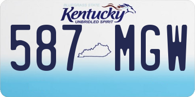 KY license plate 587MGW