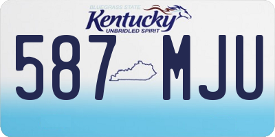 KY license plate 587MJU
