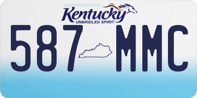KY license plate 587MMC
