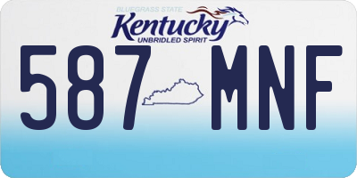 KY license plate 587MNF