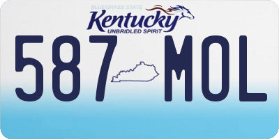 KY license plate 587MOL
