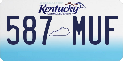 KY license plate 587MUF