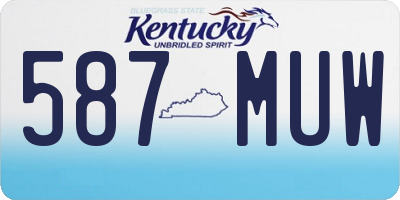 KY license plate 587MUW
