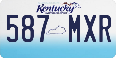 KY license plate 587MXR