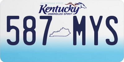 KY license plate 587MYS