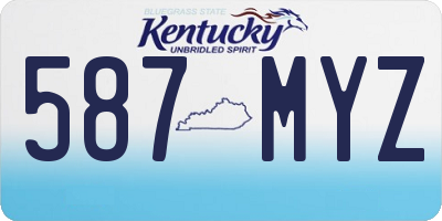 KY license plate 587MYZ