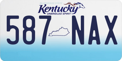 KY license plate 587NAX